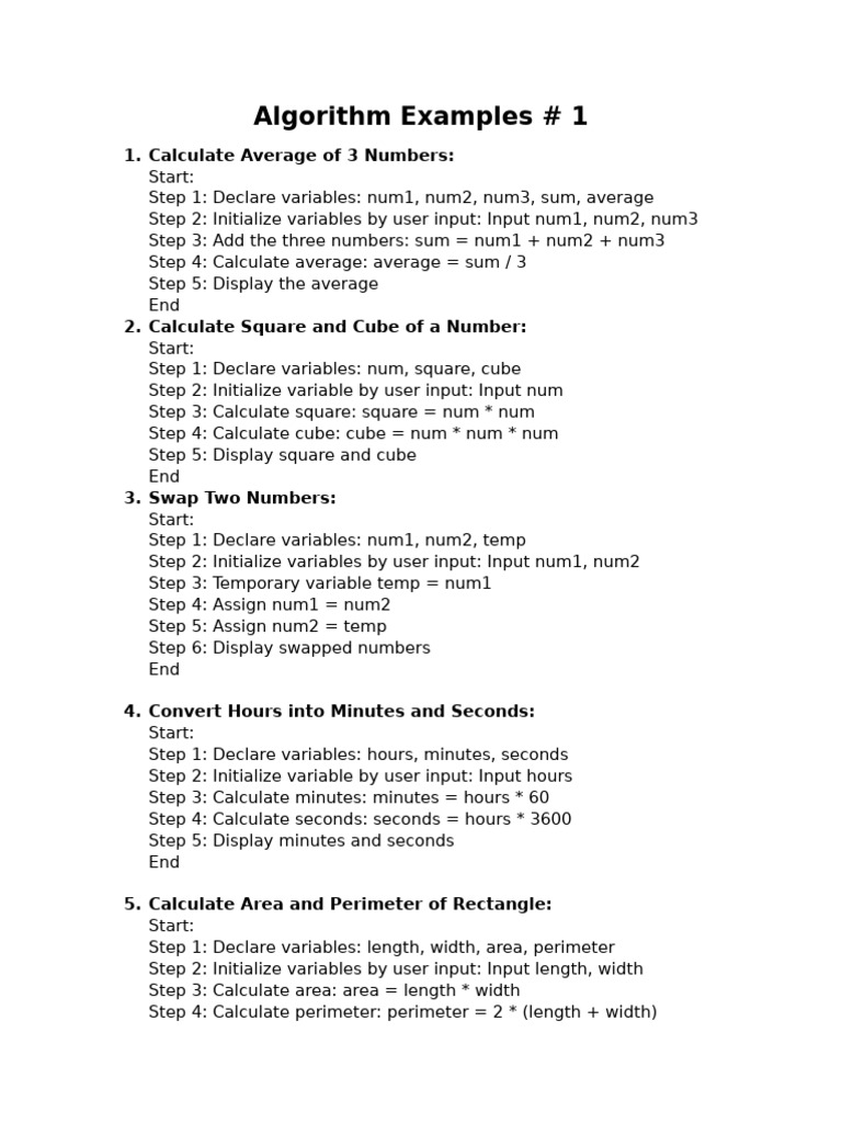 Algo Examples 1 | PDF