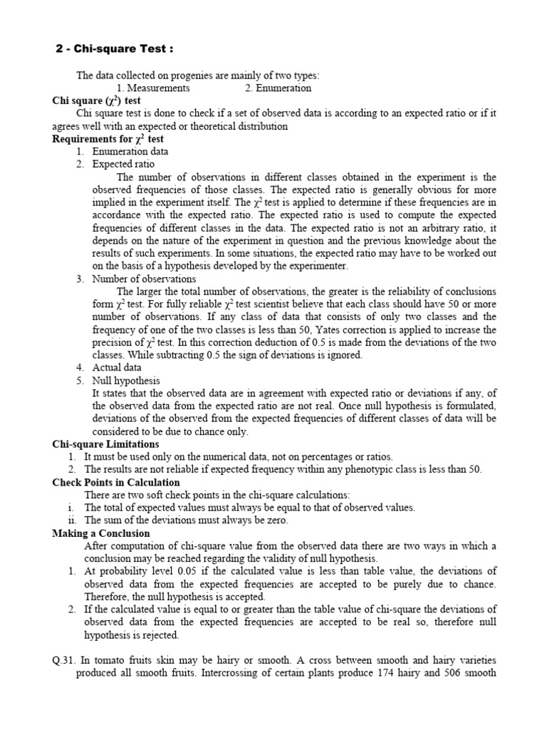 Chi-square Test for Genetic Data Analysis | PDF | Chi Squared Test ...
