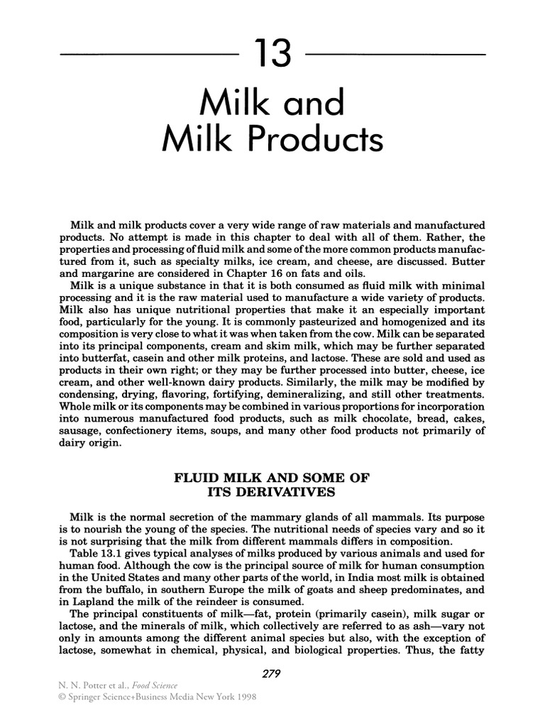 Milk and Its Products Overview | PDF | Milk | Foods