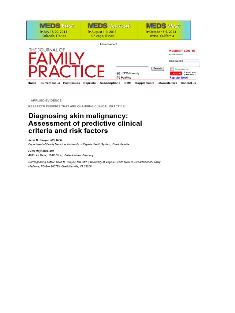 Skin Malignancy Diagnosis Criteria | PDF | Skin Cancer | Melanoma