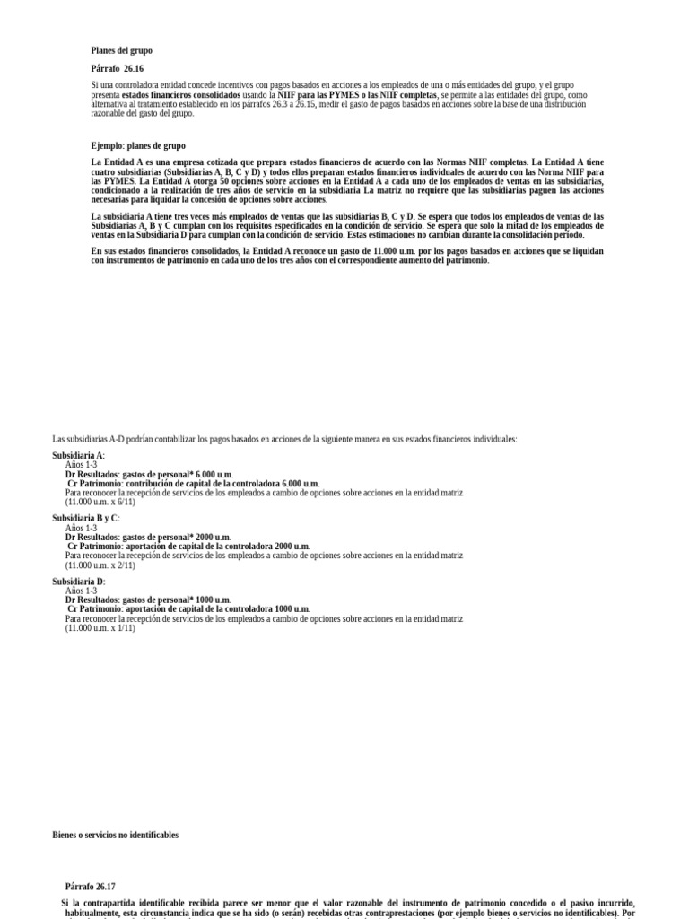 Trabajo de Seminario de Contabilidad Planes de Grupo, Bienes o ...