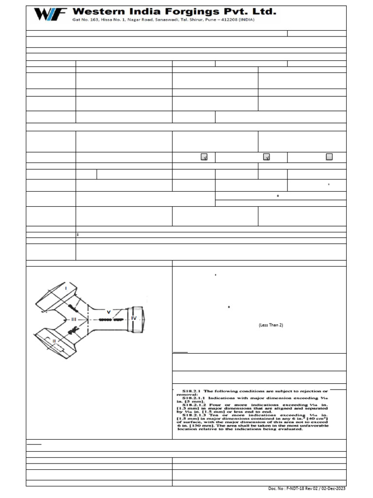 MPI Technique Sheet for Wye Forging Inspection | PDF | Nondestructive ...