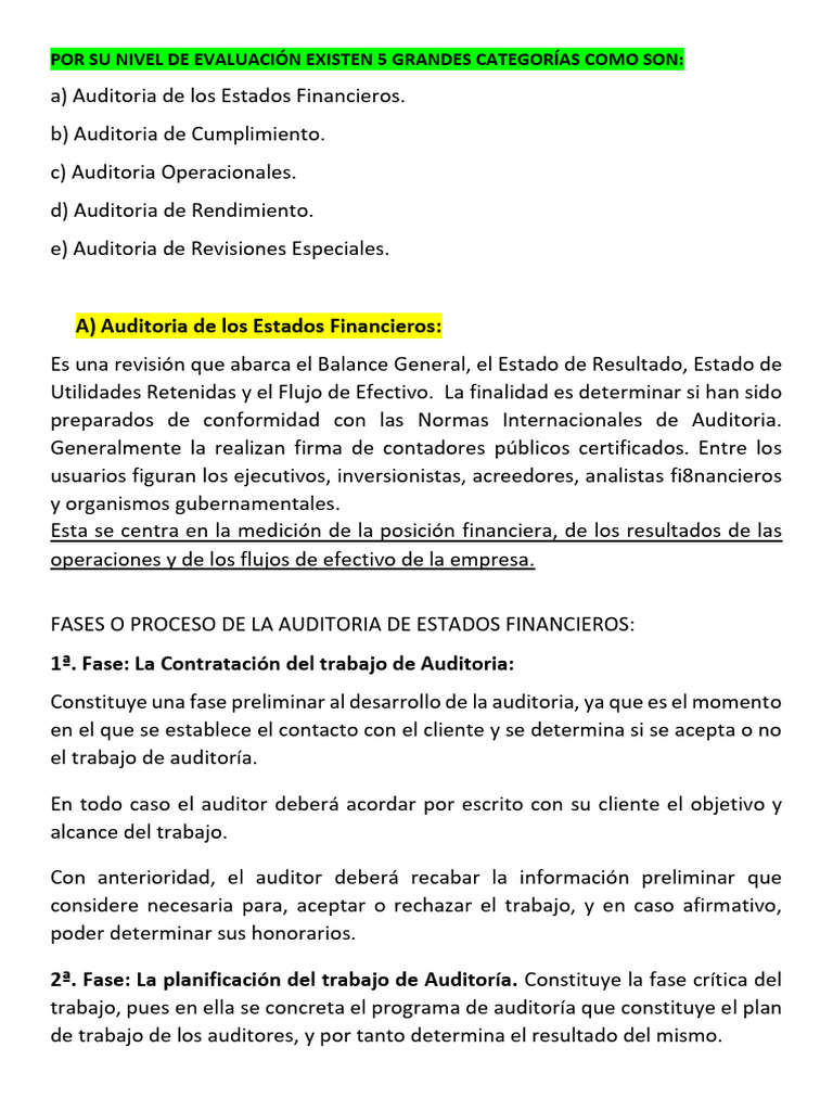 Tipos de Auditoría: Guía Completa | PDF | Auditoría | Economias