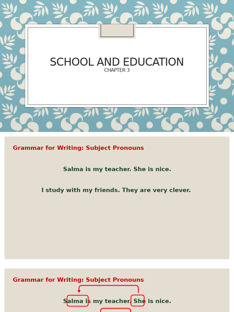 Subject Pronouns and Writing Skills Guide | PDF | English Language ...