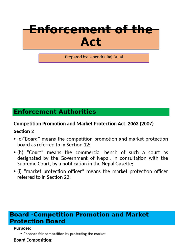 Enforcement of Competition Act 2063 | PDF | Crimes | Crime & Violence