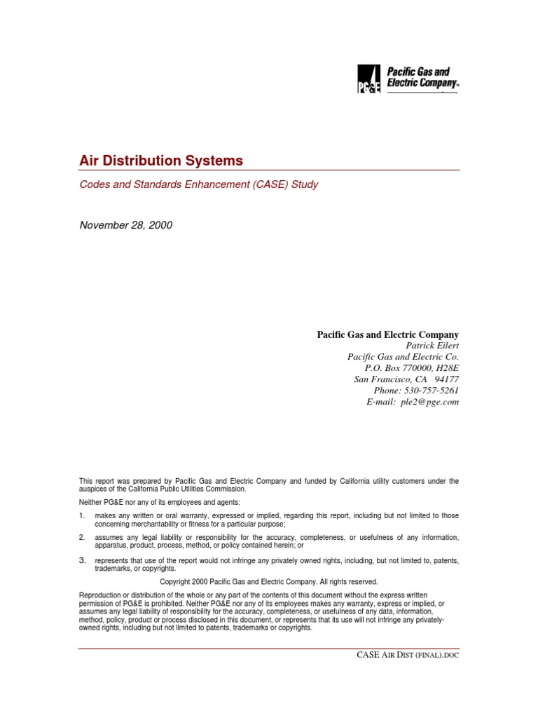 Air Distribution System Case Study | PDF | Duct (Flow) | Hvac