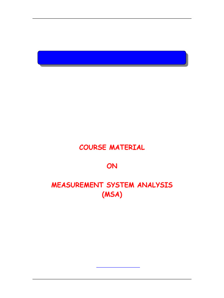 Measurement System Analysis Course Guide | PDF | Accuracy And Precision ...
