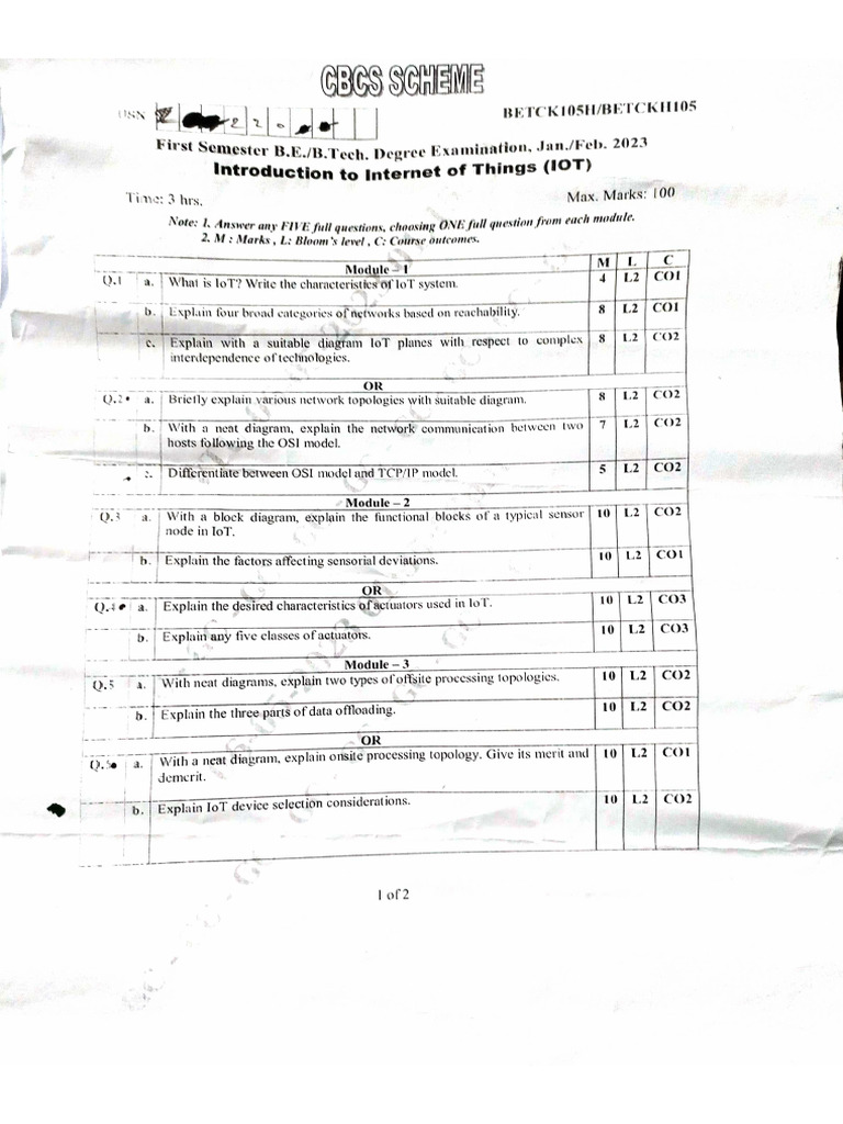 1ST & 2ND Sem 2023 External Question Paper of Common To All Branch ...