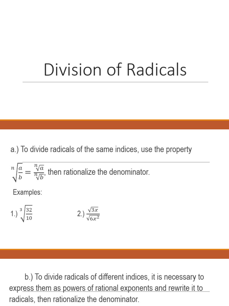 Division of Radicals | PDF