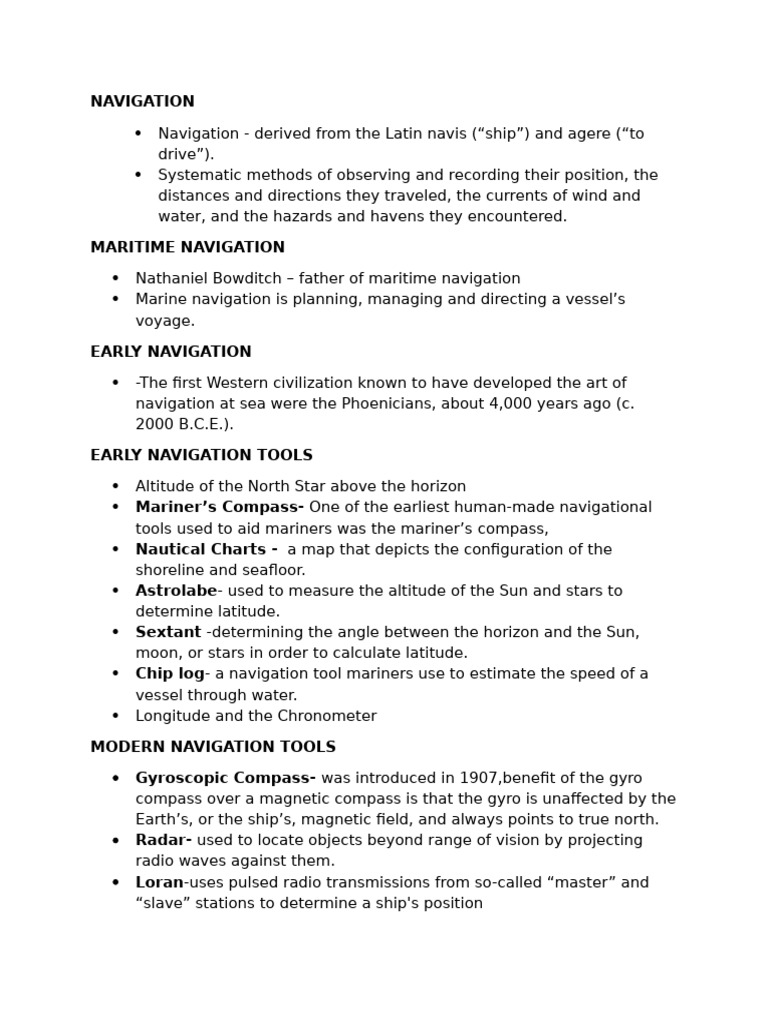 Navigation Techniques: Maritime & Aeronautical | PDF | Navigation