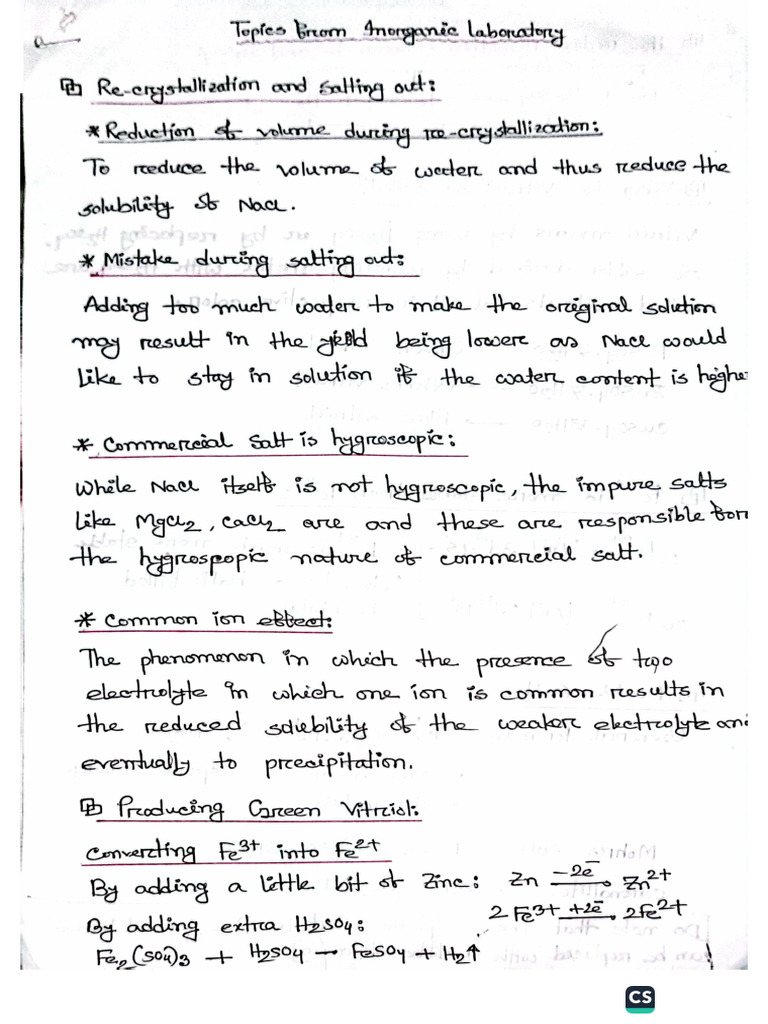 Topis From Inorganic Laboratory | PDF