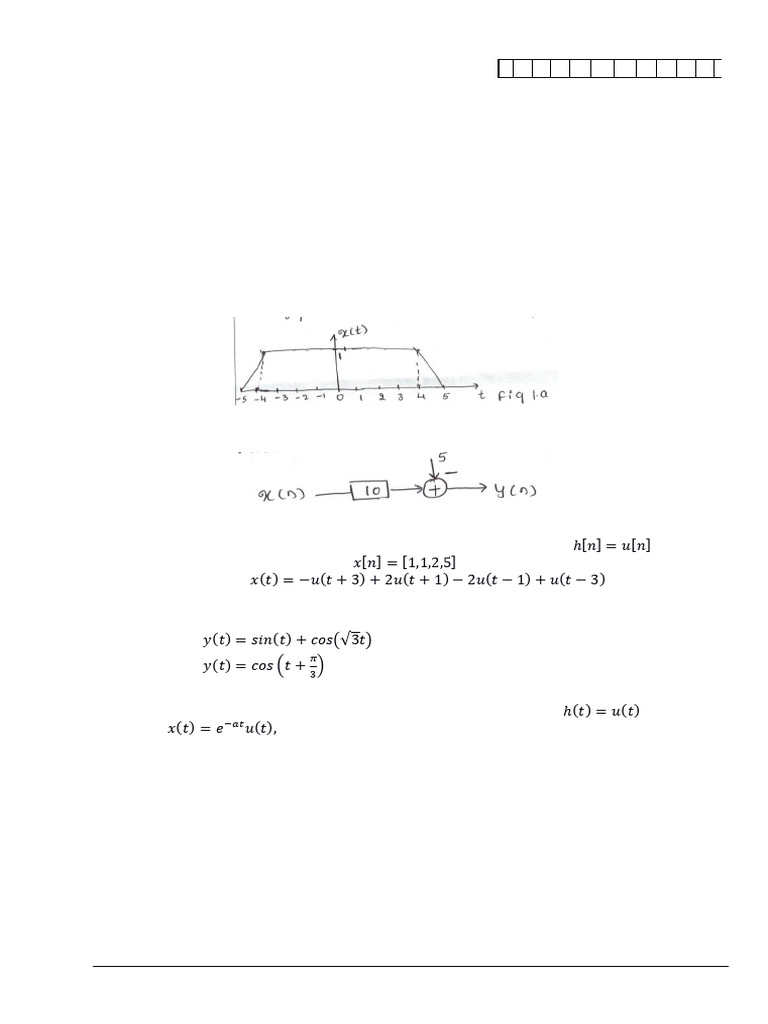 Signals and Systems Exam Paper | PDF | Signal Processing | Applied ...