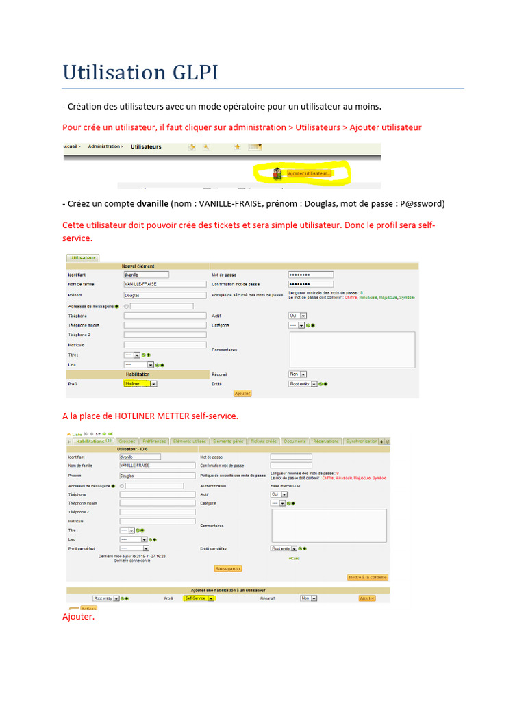 Création et gestion des utilisateurs GLPI | PDF | PC compatibles IBM ...