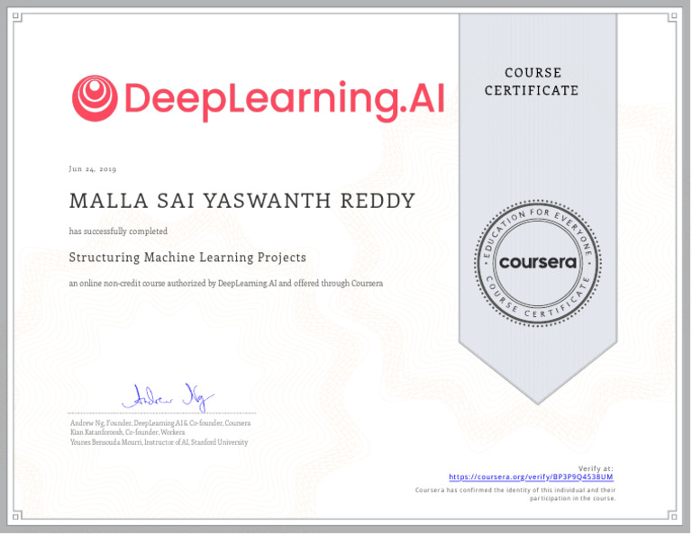 Completed Course: Structuring ML Projects | PDF