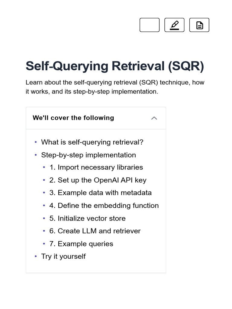 ARAG 12 Self-Querying Retrieval (SQR) | PDF | Information Retrieval ...