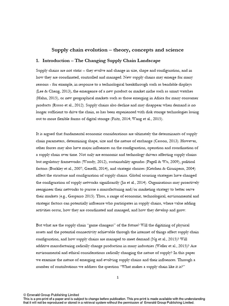 Supply Chain Evolution Insights | PDF | Supply Chain | Market Segmentation