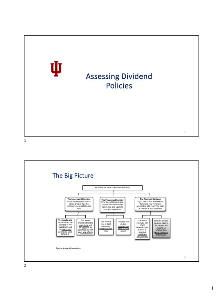 7-Chp 11-Assessing Dividend Policy | PDF | Share Repurchase | Dividend