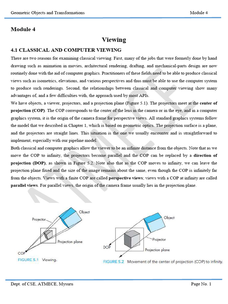 Geometric Viewing Techniques Explained | PDF | Reflection (Physics ...