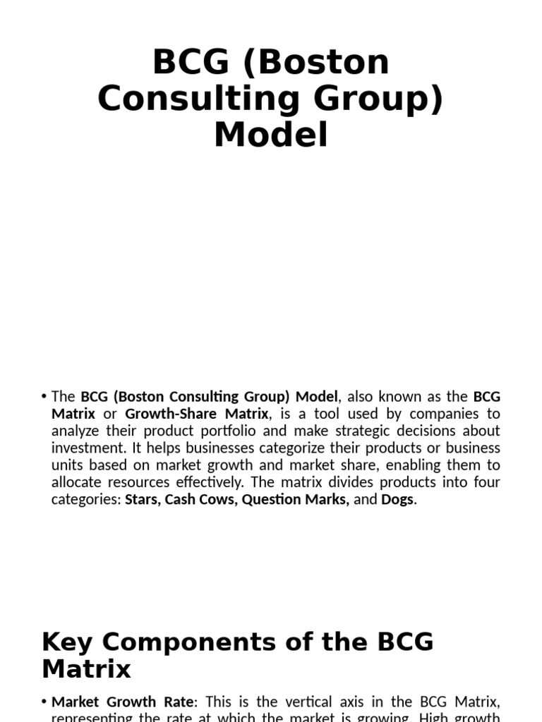Understanding the BCG Matrix Model | PDF | Business | Business Economics