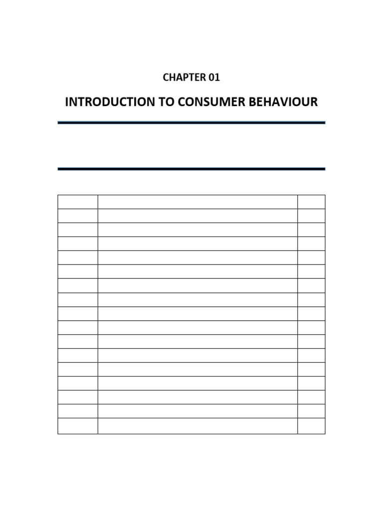 CHAPTER 01 Final | PDF | Consumer Behaviour | Behavior