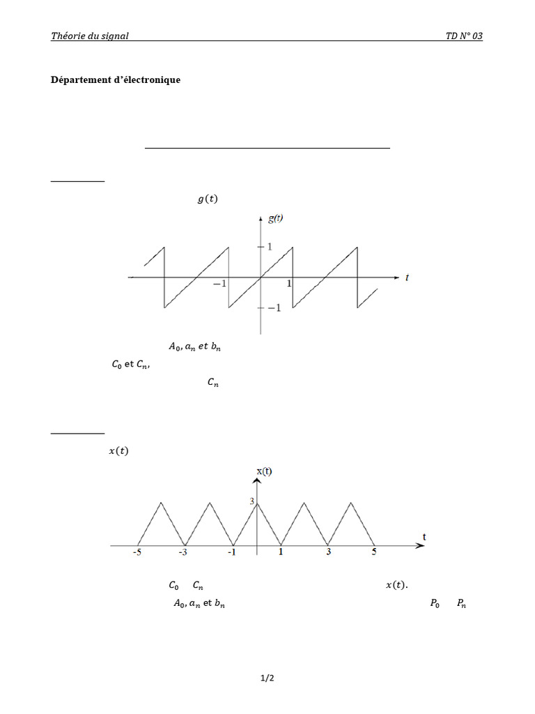 Analyse de Fourier en Théorie du Signal | PDF | Transformation de ...