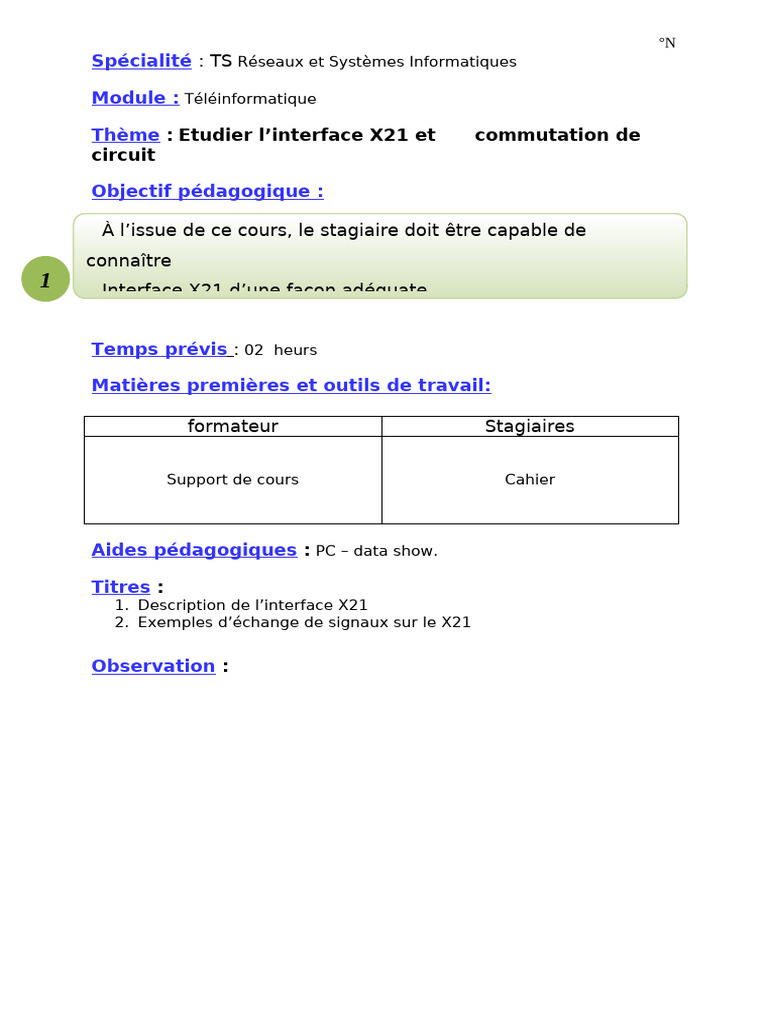 Interface X21 et Commutation de Circuit | PDF