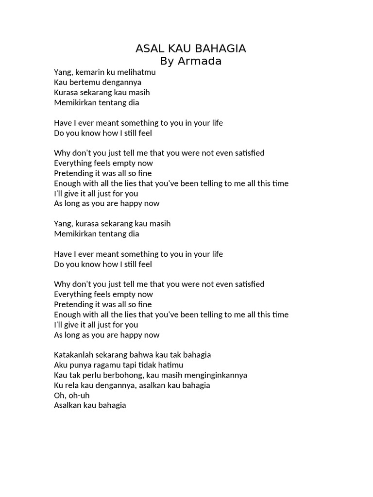 ASAL KAU BAHAGIA No Nama PDF
