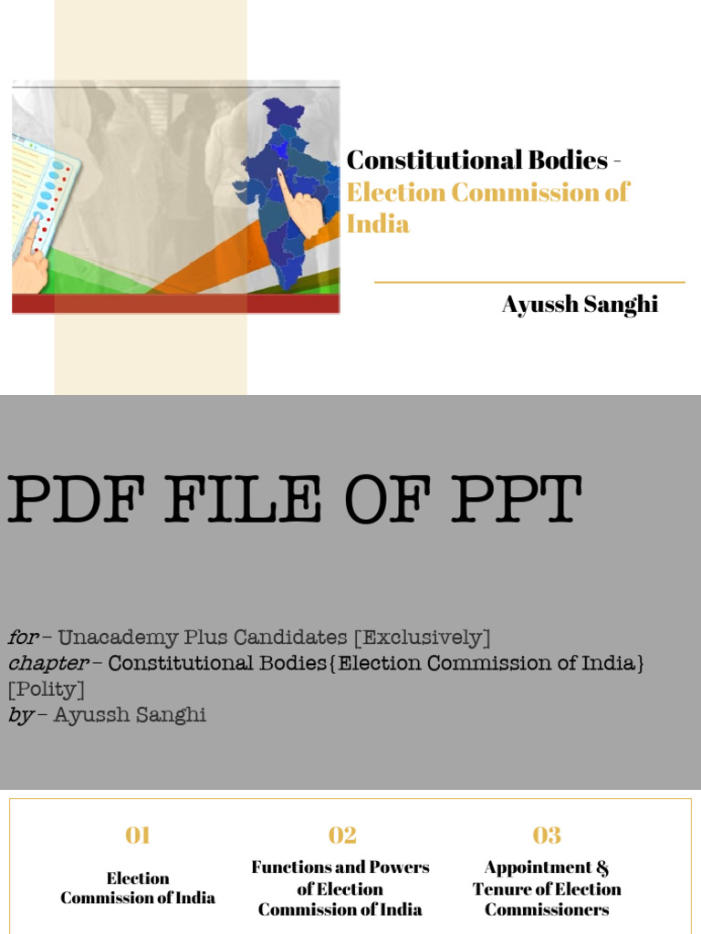 Constitutional Bodies - : Election Commission of India | PDF | Suffrage ...