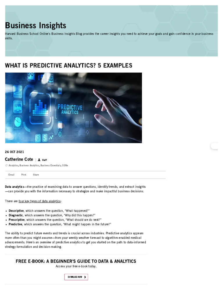 What Is Predictive Analytics - 5 Examples - HBS Online | PDF ...