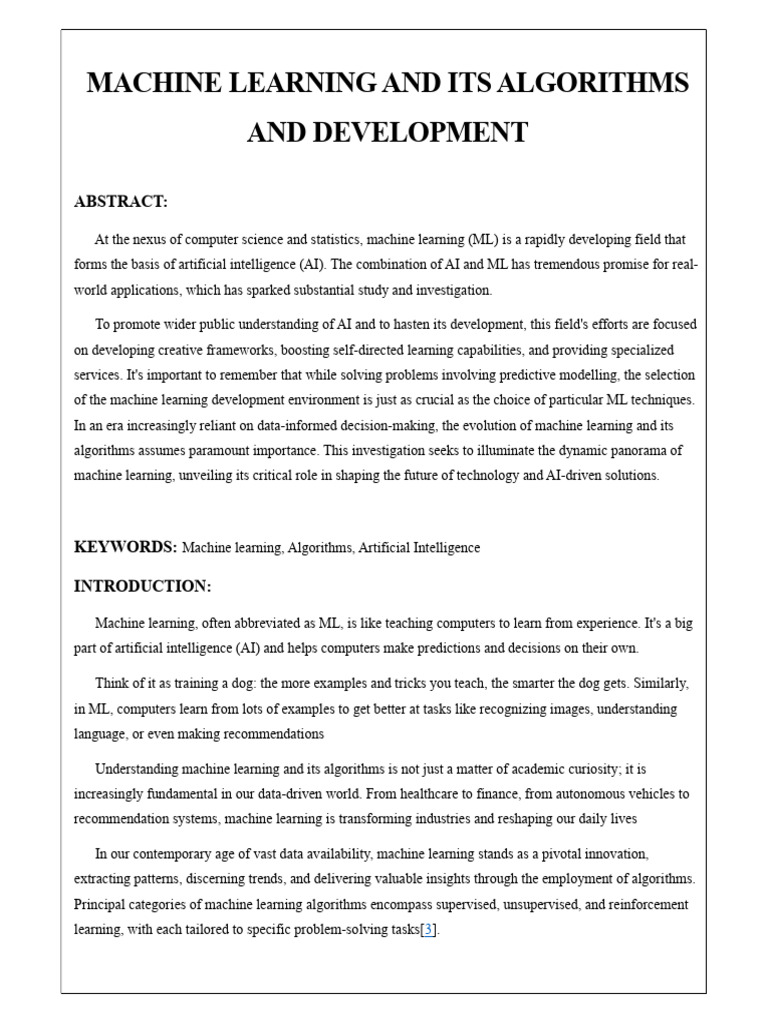 research paper machine learning | PDF | Machine Learning | Artificial ...
