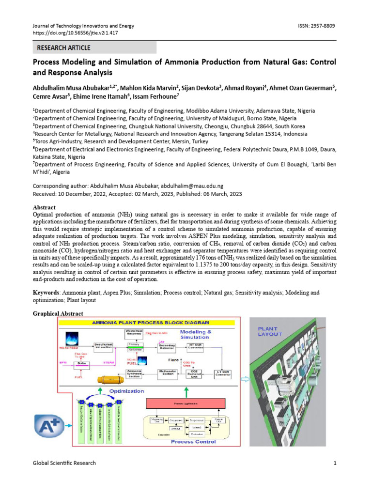 Ammonia Production from Natural Gas Simulation | PDF | Ammonia ...