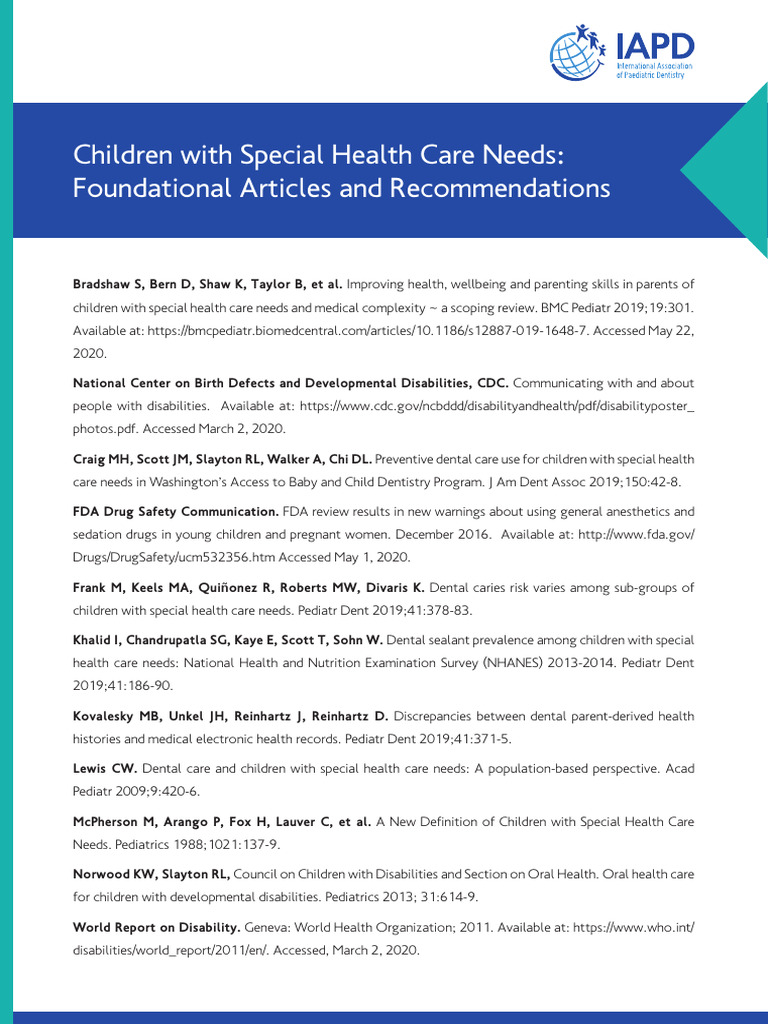 2022 - 19 - Children With Special Health Care Needs | PDF | Dentistry ...