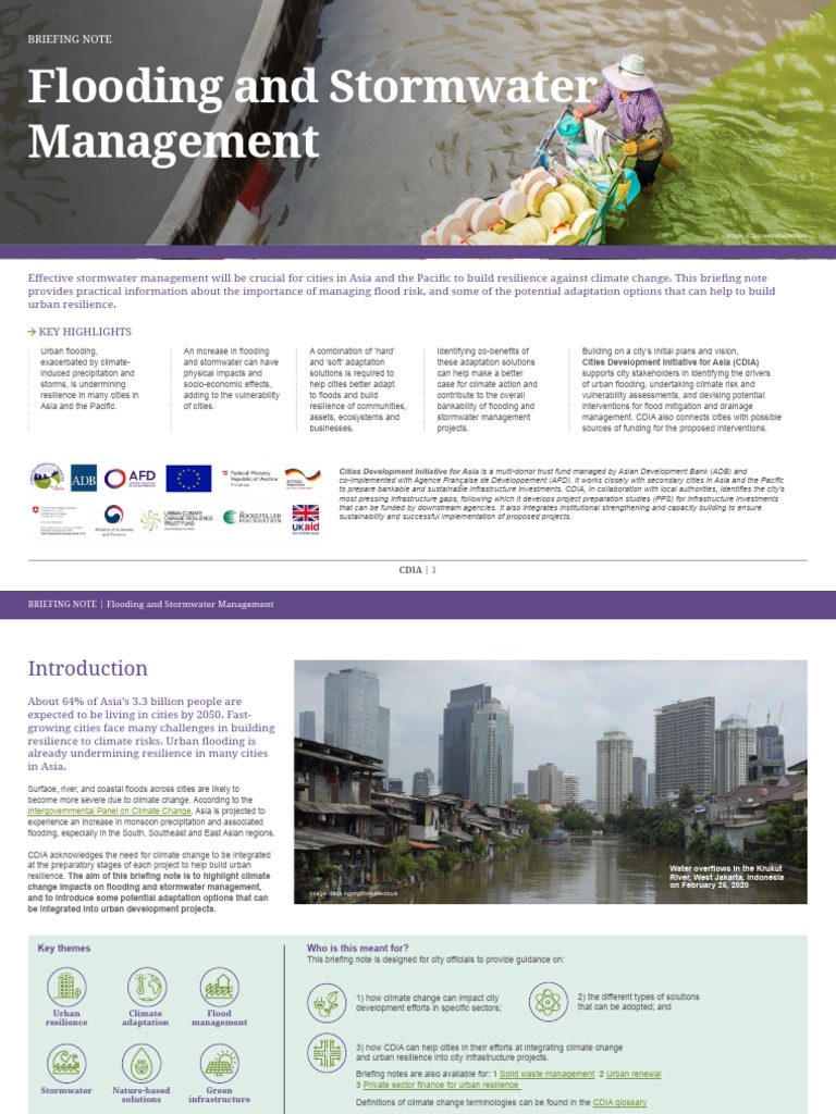 Briefing Note FloodStormWaterManagement | PDF | Flood | Stormwater