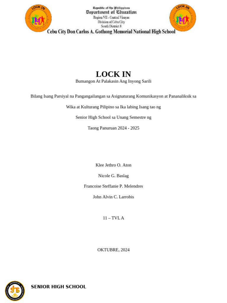 Completed Lockin Concept Paper | PDF