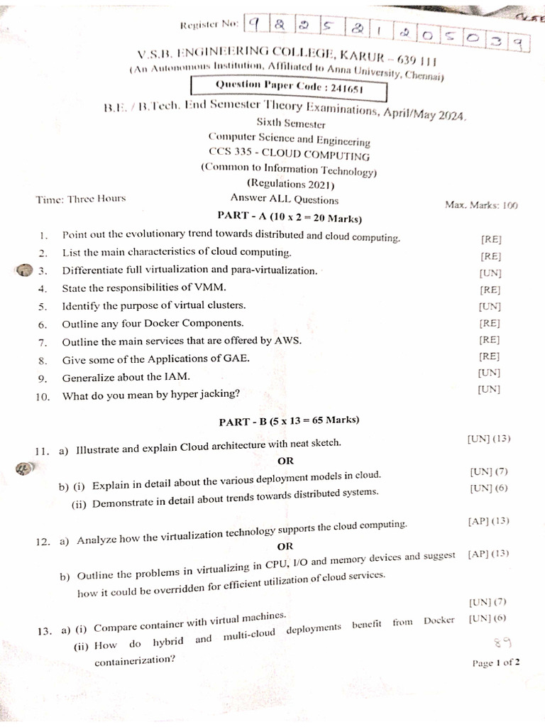 Ccs335 Cloud Computing Karur Apr May 2024 Pdf