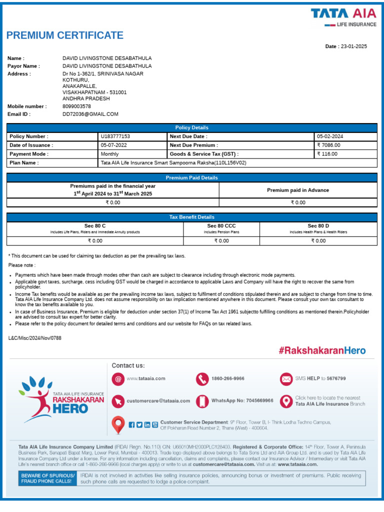 premium-certificate-for-2024-2025-pdf-insurance-life-insurance