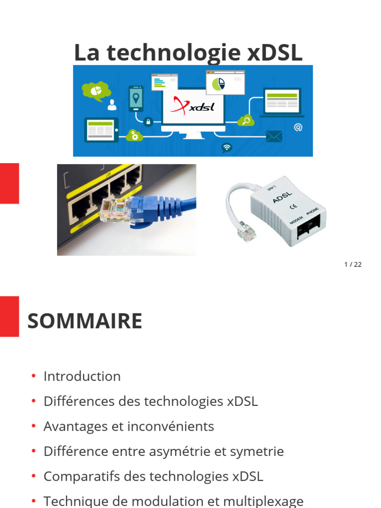 Technologies xDSL : Comparatif et Avantages | PDF | Ligne d'abonné ...