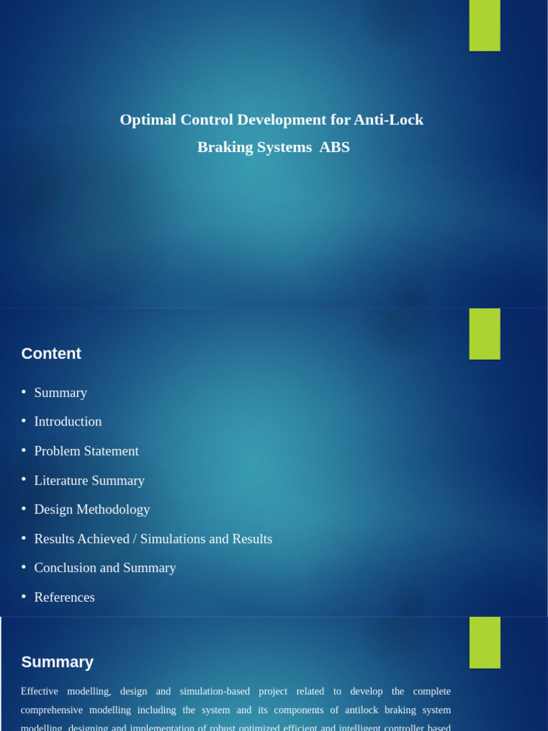 Presentation | PDF | Anti Lock Braking System | Control Theory