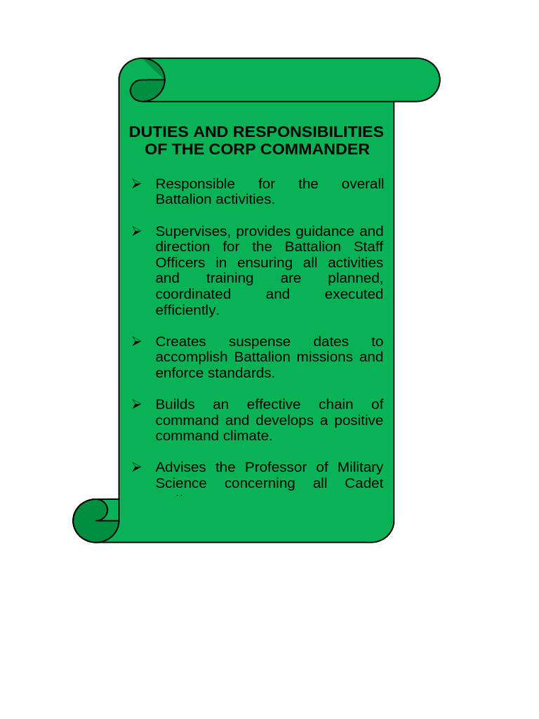 Battalion Commander's Responsibilities | PDF