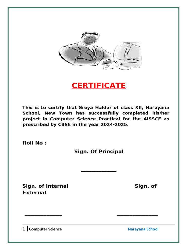 AISSCE Project Completion | PDF