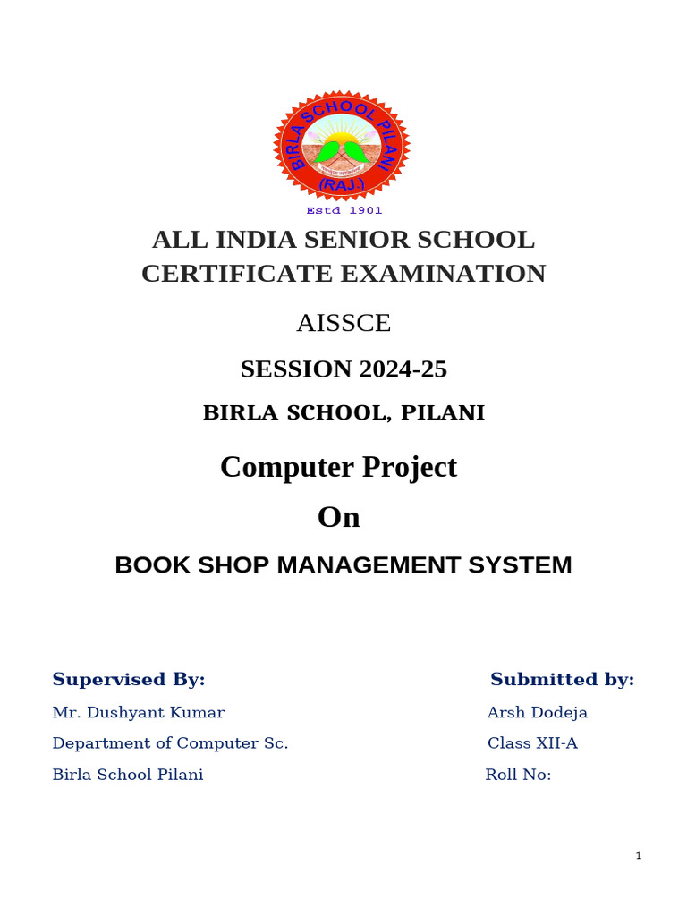 CS Project Arsh (To Be Printed) | PDF | Software Testing | Computer Program