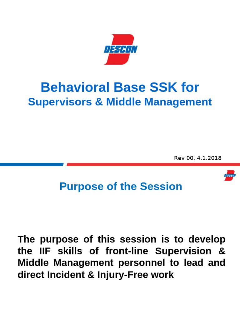 Behavioural Base SSK For Supervision | PDF | Safety | Risk
