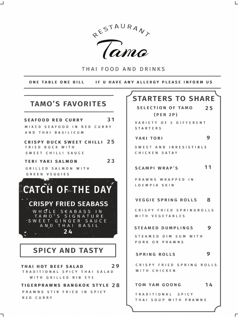 Tamo Menu Online | PDF