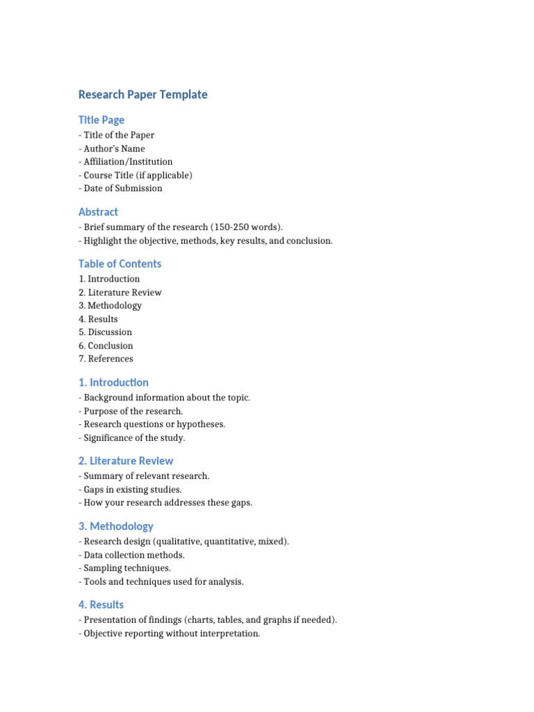 Research Paper Template | PDF | Methodology | Business