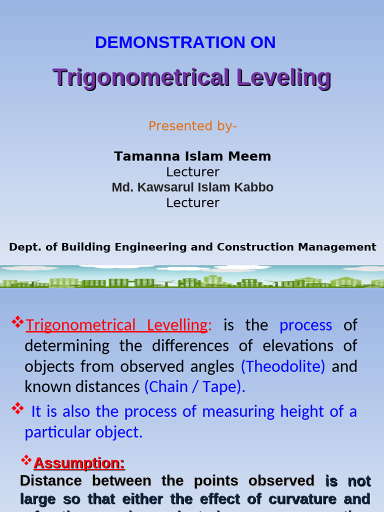 Trigonometrical Leveling Techniques | PDF | Elementary Geometry ...