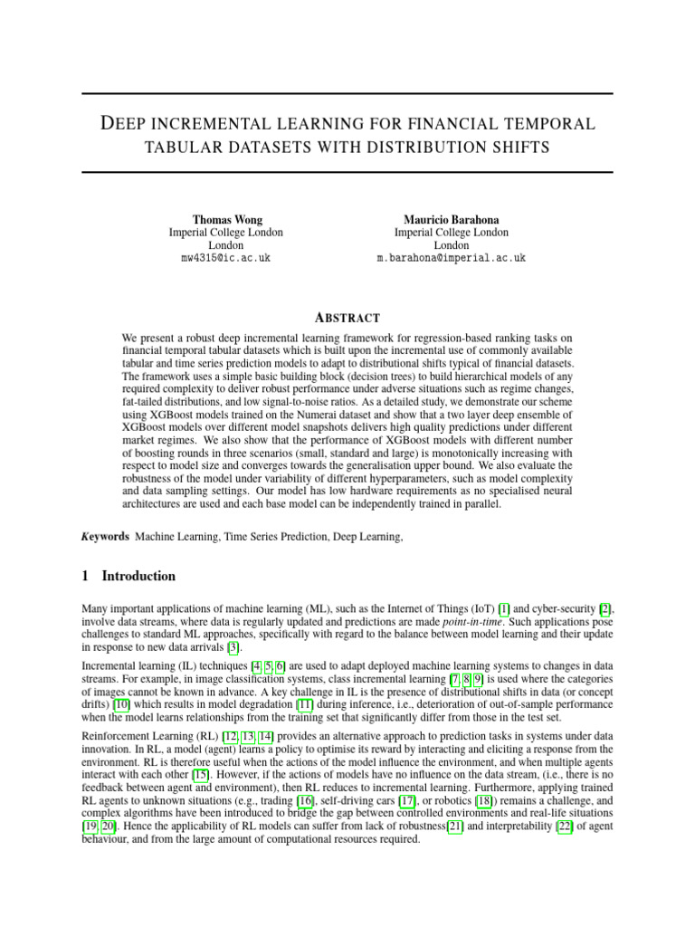 Financial Deep Incremental Learning | PDF | Time Series | Machine Learning