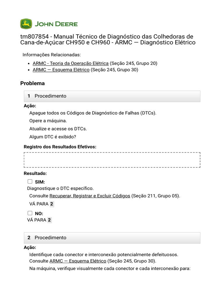 Diagnóstico Elétrico de Colhedoras ARMC | PDF | Rede elétrica | Fusível ...