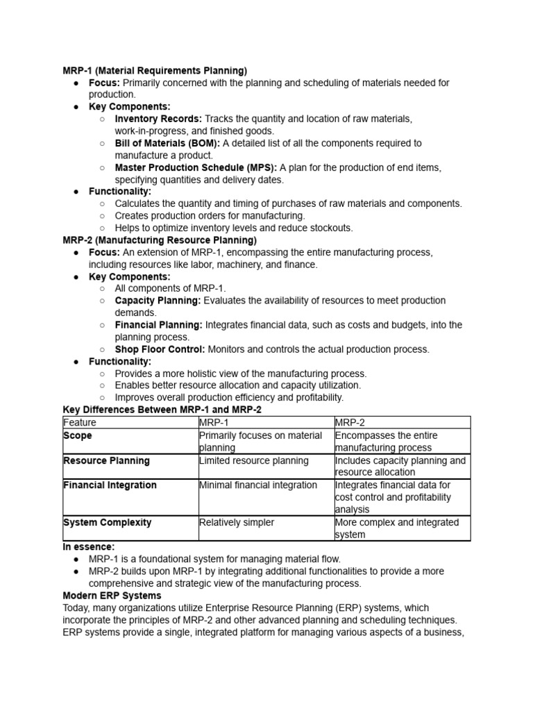 About MRP-1, MRP-2 | PDF | Enterprise Resource Planning | Inventory