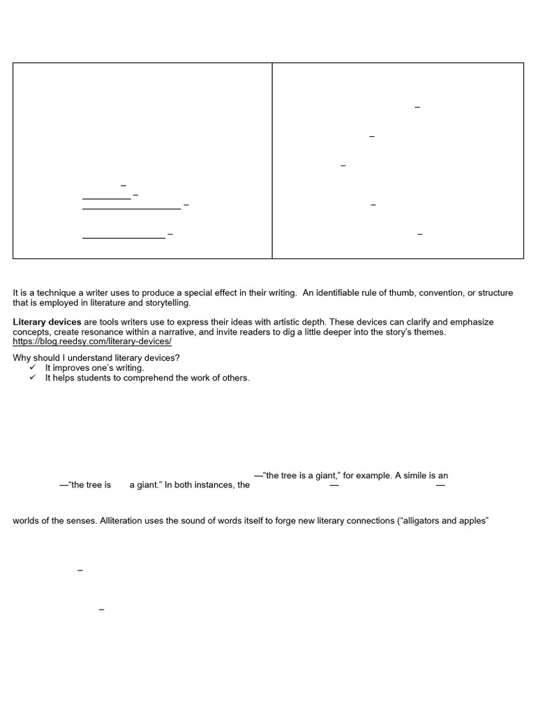 Elements of Story and Literary Devices | PDF | Plot (Narrative) | Narration