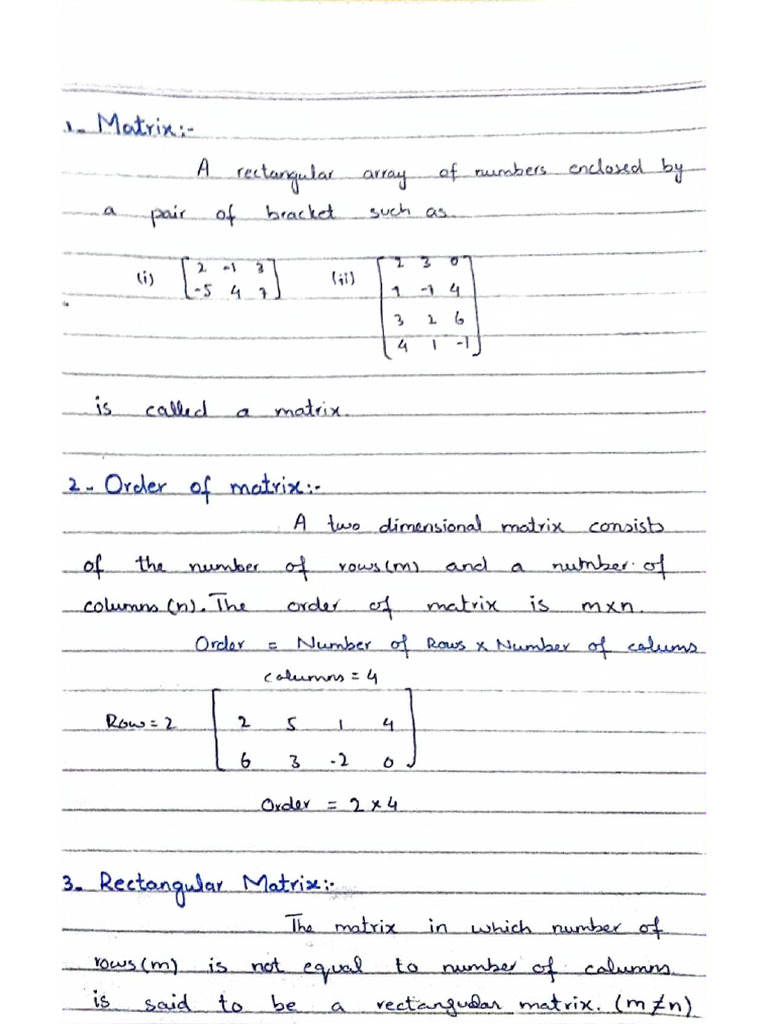 Matrix Definitions | PDF
